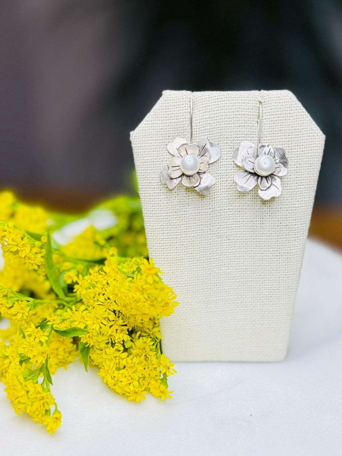 Flora Pearl Flower Earrings