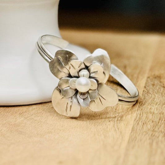 Flora Pearl Cuff Bracelet