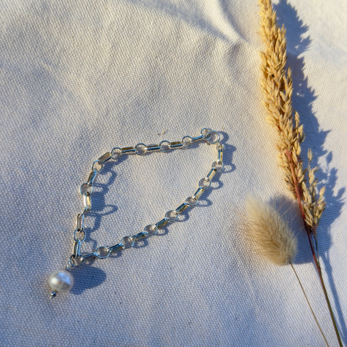 Freshwater Pearl Chain Link Bracelet