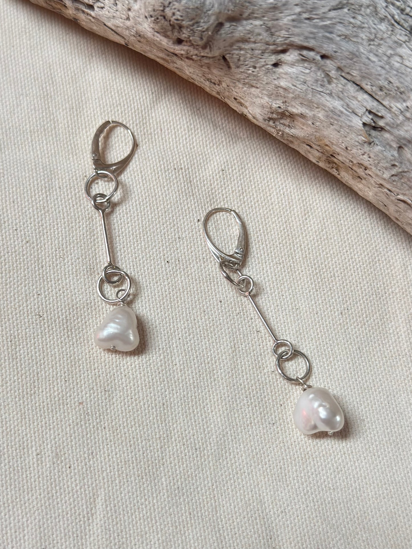 Freshwater Pearl Drop Link Earrings
