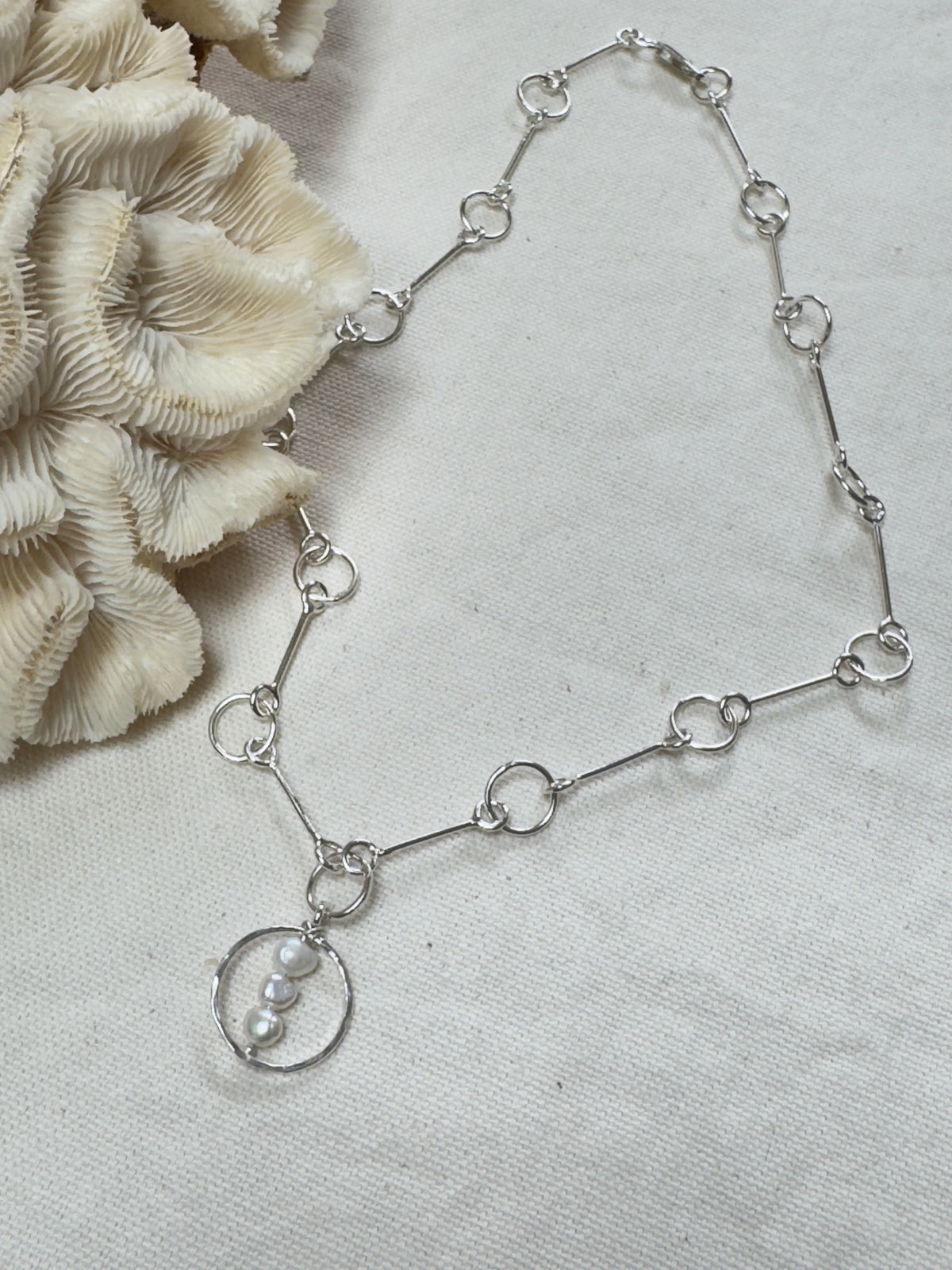 Pearl Circle Pendant Necklace