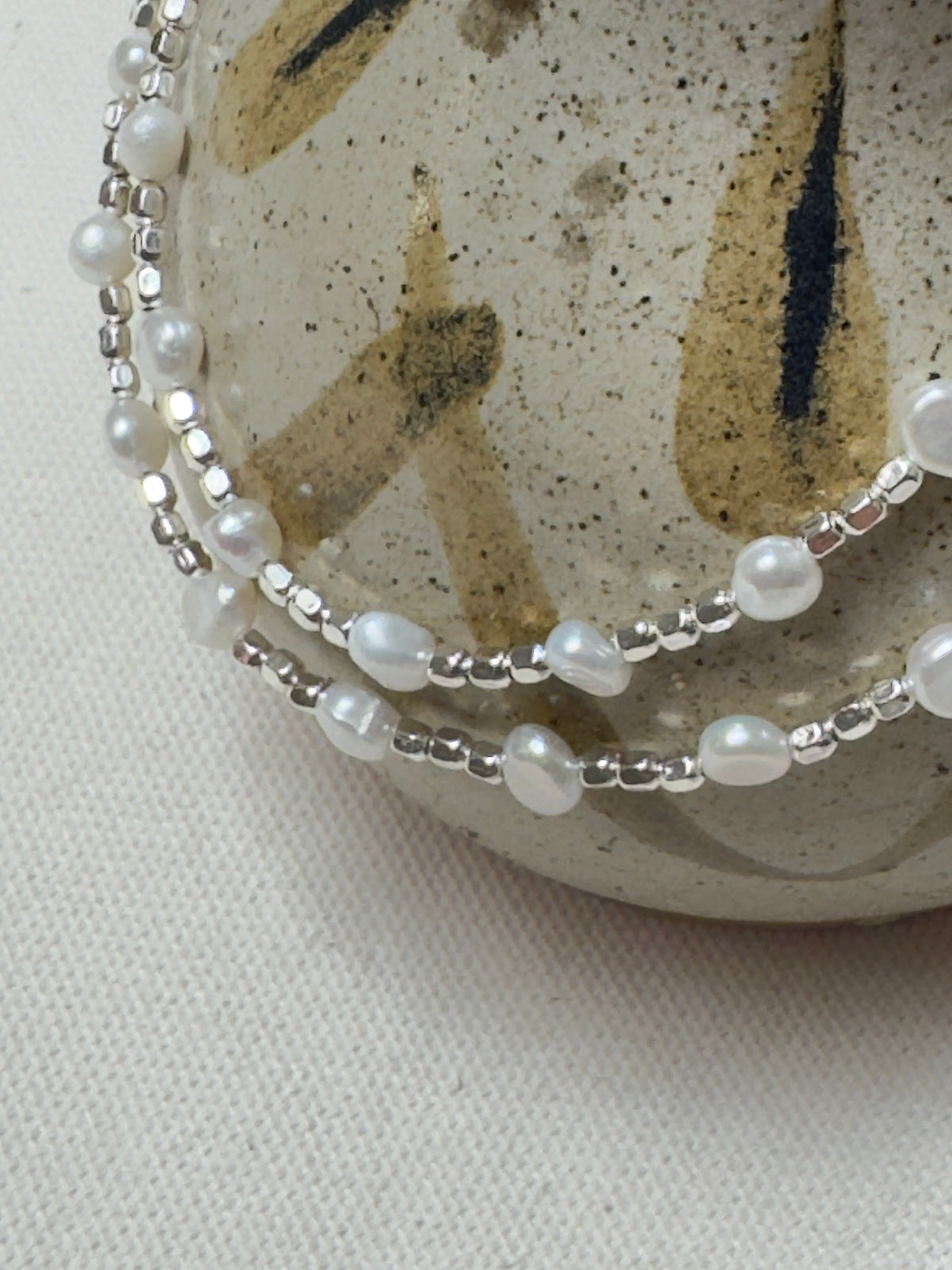 Freshwater Pearl & Silver Bead Necklace