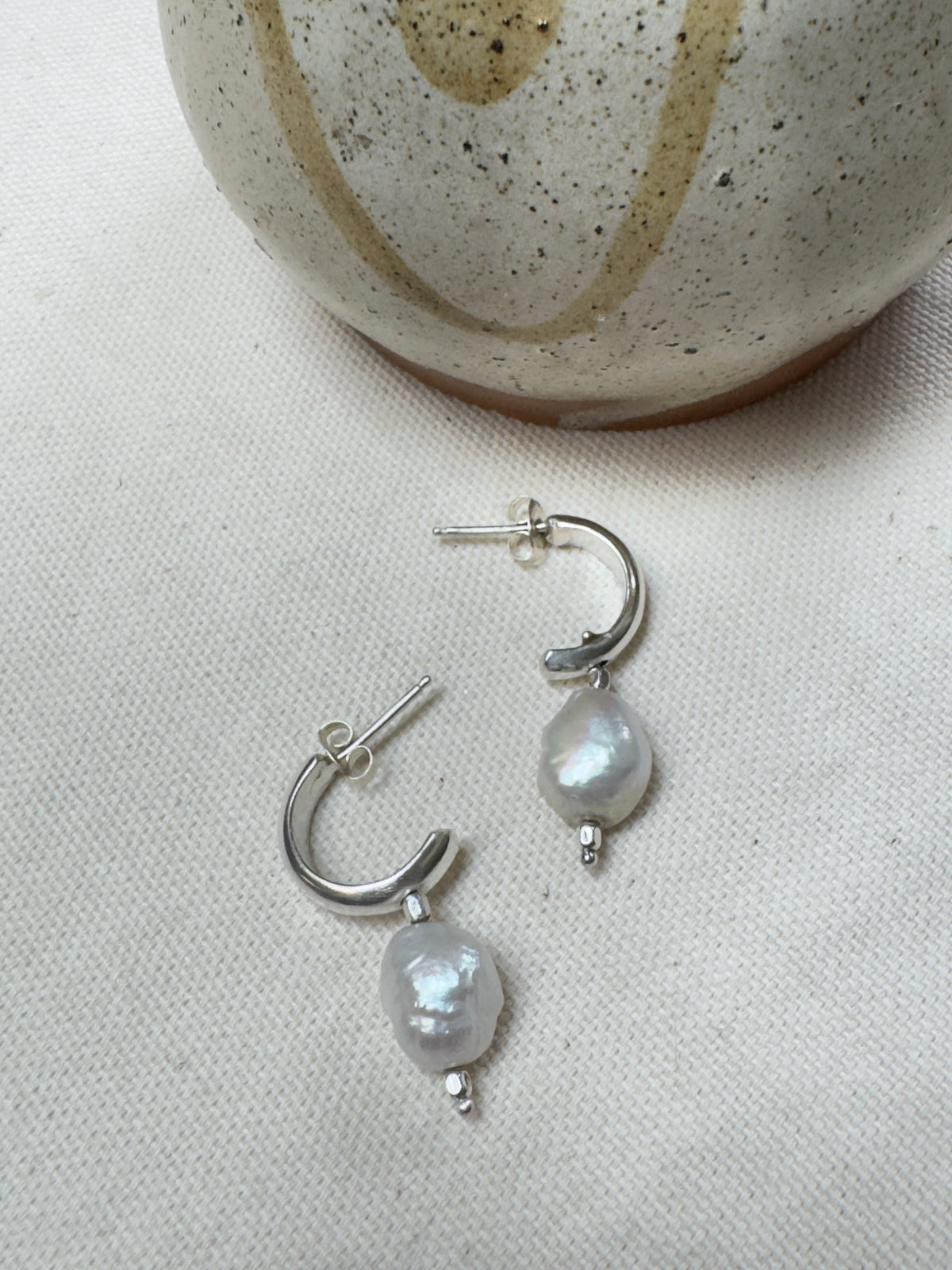 Freshwater Pearl Hoop Earrings