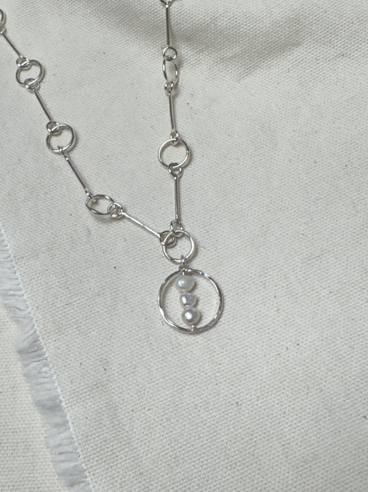 Pearl Circle Pendant Necklace